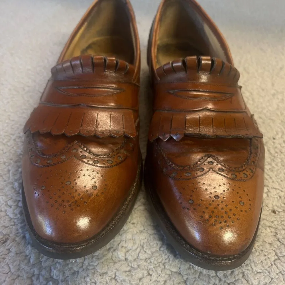 JOHNSTON & MURPHY Aristocraft Loafers 11 NARROW Leather Tassel Slip On Shoes